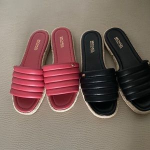 Michael Kors sandals size 6,5 black and pink